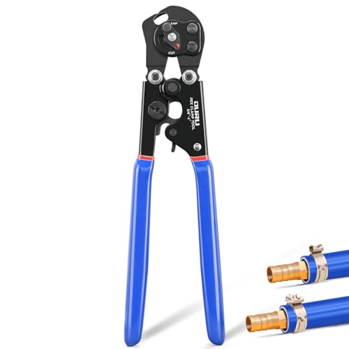 OURU 2 IN 1 Ratchet Pex Crimping Tool Pliers Cinch and Remove Combo Function Professional Pex Crimper Long Handle Pex Pinch Tool Pex Pipe Crimp Tool for 3/8" to 1" Stainless Steel Clamps - style: 1pcs Pex Tool