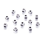 KISSITTY 240pcs Opaque Acrylic Letter R Cube Beads Bulk White Plastic Alphabet Loose Spacer Square Beads 4-5mm for DIY Name Bracelet Necklace Jewelry Crafts Making Hole: 1.8mm - color: Letter R#White and Black