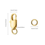 10Pcs 18k Gold Lobster Clasps for Jewelry Making - Lobster Claw Clasp Filled with Closed Jump, Jewelry Clasp, Bracelet Clasps and Closures, Lobster Claw Clasps with Jump Rings for DIY Necklace Bracele