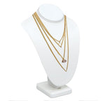 Novel Box White Leatherette Stand Jewelry Necklace Display 5.5x3x7.5 Inches - Freestanding Travel Necklace Holder Stand - Necklace Mannequin Organizer Stands - Necklace Displays Small - color: White Leatherette, size: Small