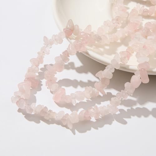 Natural Chip Stone Beads About 200pcs Powder Crystal Stones 5-8mm Irregular Gemstone Healing Crystal Loose Rocks for Bracelet Necklace Earrings Jewelry Making(Powder Crystal) - color: powder crystal