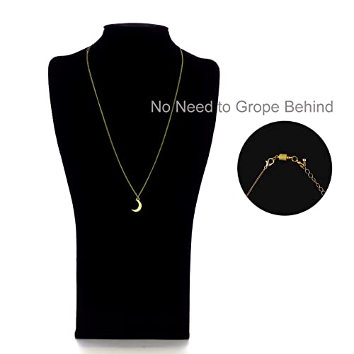 Zpsolution Screw-in Locking Magnetic Jewelry Clasps for Necklaces 6mm Light and Small Keep The Clasp in Back - color: Silver / Gold