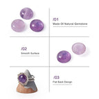 Crafans 50Pcs 8mm Half Round Gemstone Cabochons Natural Amethyst Flat Back Stone Cabochons Domes No Hole Healing Power Stone Chakra Crystal Beads for Jewelry Making - color: Amethyst, size: 8mm