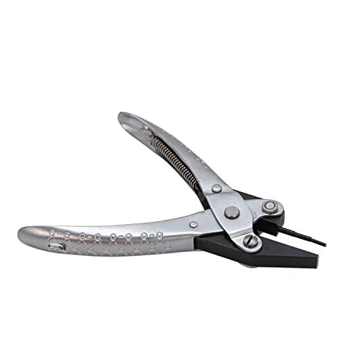 The Beadsmith 3-Step Round and Flat Nose Parallel Plier, Loops 1, 1.5, 2mm, 5.5 inches (140mm) Steel tool for jewelry making, with spring - style: 3-Step Round/Flastnose - 140mm