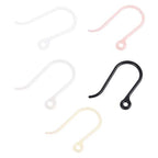 AKOAK 50pc 0.65mm Non-Allergenic Plastic Ear Wire Hooks Earring Findings fit DIY Jewelry (Gold) - color: Gold