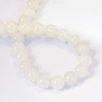 KISSITTY 235pcs 8mm Natural White Jade Bead Strands, Natural Gemstone Crystal Beads Round Smooth Chakra Beads Energy Healing Crystals Gemstones for DIY Jewelry Bracelets Necklaces Making - color: Natural White Jade