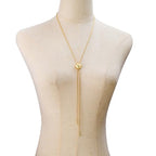 Gold Silver Necklace for Women Y Chain Adjustable Gold Long Necklaces Fashion Dainty Jewelry - color: gold D