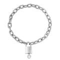 Heavy Chunky Stainless Steel Lock Necklace punk gothic Padlock Choker Chain for Men Jewelry - size: 19.7, style: 4MM