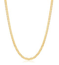 Barzel 18K Gold Plated Mariner Chain Necklace for Women, Flat Marina - Made in Brazil - color: 3.5MM Gold, size: 16 Inches
