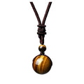 Jovivi Healing Crystals Necklace Natural Tiger Eye Amethyst Lucky Blessing Protection Chakra Beads Stone Pendant for Women Men Adjustable - color: Yellow Tiger Eye