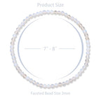 Healing Crystal Bracelet Clear Quartz Faceted Beaded Bracelets for Women Men 3mm Natural Stone Adjustable Handmade Stretch Bracelet Reiki Spiritual Jewelry Fashion Gifts - color: Opal