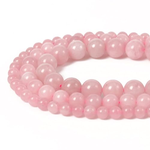 About 60pcs 6mm Natural Stone Beads Rose Quartz Beads Crystal Gemstone for Jewelry Making, DIY Bracelet Necklace - color: Rose Quartz, size: 6mm