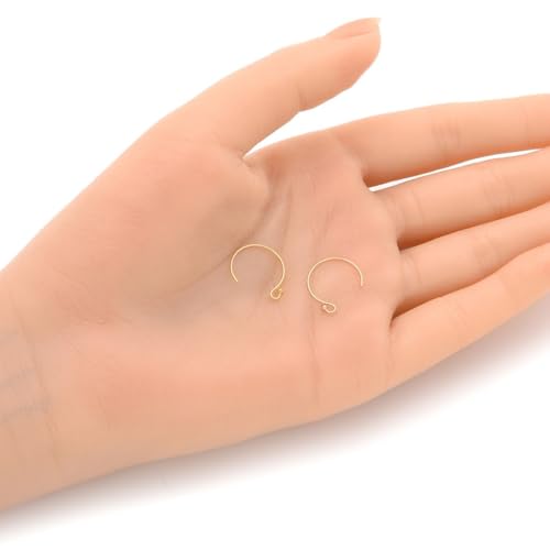 10pcs Adabele Real 1/20 14K Gold Filled 13mm Round Circle Earring Hooks Ball End Hoop Ear Wire (0.6mm/22 Gauge) for DIY Earrings Jewelry Making JK1-P6 - color: 14K Gold Filled, size: 13mm (0.51 inch) - 10pcs