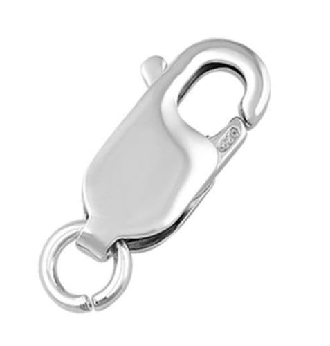 2pcs Adabele Authentic Sterling Silver 14mm Italian Rectangle Lobster Trigger Clasps Open Jump Ring Hypoallergenic Nickel Free for DIY Jewelry Making SS25-DD - color: Sterling Silver, size: 14mm (0.55") - 2pcs