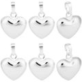 Beebeecraft 10Pcs Puffy Heart Charms, Small 0.6in 925 Sterling Silver Plated Brass Metal Love Heart Shaped Charms for Bracelet Earrings Jewelry Making - color: Silver, size: 15x18x7mm