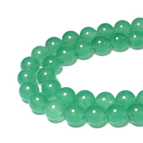 MJDCB Stone Beads 8mm 43pcs Round Aventurine Green Jade Loose Gemstone Bead Charms for Jewelry Making Bracelet Necklace Earring Pendant - color: Aventurine Green Jade, size: 8mm
