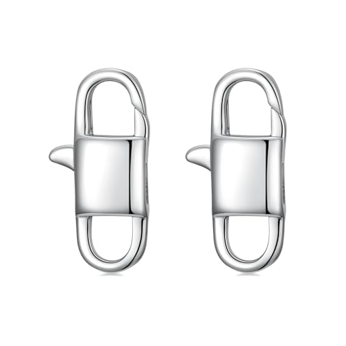 925 Sterling Silver Double Opening Lobster Clasp, Necklace Bracelet Anklet Jewelry Extender Clasp for DIY Jewelry Making (Style 2-2pcs) - style: style 2-2pcs