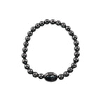 Black Obisidian Bracelets for Men 8" Inch Full Stretch Healing Crystal Bracelet, Beaded Charm Bracelet for Men Gifts Fathers Day Anniversary Birthday Gifts for Him - color: Black Obsidian & Black Onyx Charm Bracelets