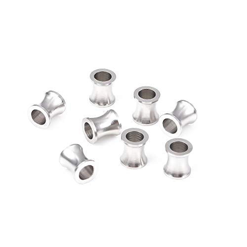 BEADIA Stainless Steel Spacer Beads 8x9mm Loose Charm Caps Beads for DIY Jewelry Making 10pcs with 5mm Hole - color: 8x9mm 5mm