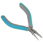 The Beadsmith Simply Modern Round & Flat Nose Pliers, 5.75 inches (145mm) with polished steel head, comfortable contoured grip handles and double-leaf springs, tool for jewelry making - size: Half Round/Half Flat Nose