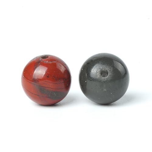 100Pcs Natural Stone 6mm African Blood Stone Round Loose Gemstone Energy Healing Beads Hole Size 1mm DIY Smooth Beads for Bracelet Necklace Earrings Jewelry Making - color: African Blood Stone, size: 6mm