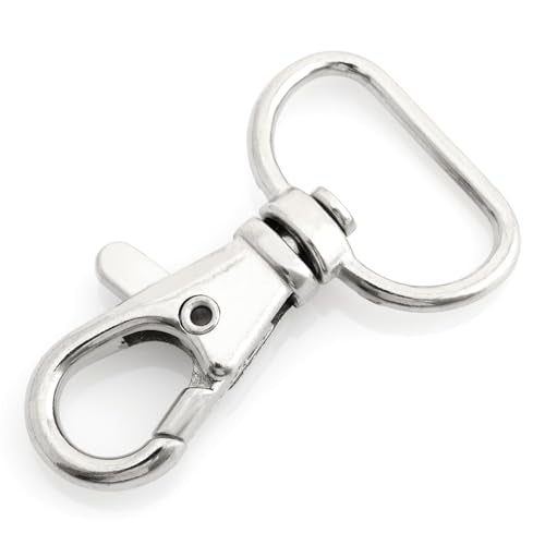 CRAFTMEMORE 3/4 Inch Trigger Snap Hooks Classic Swivel Lobster Claw Clasps Purse Lanyard Clip 20 Pack CSPS (Silver) - color: Silver