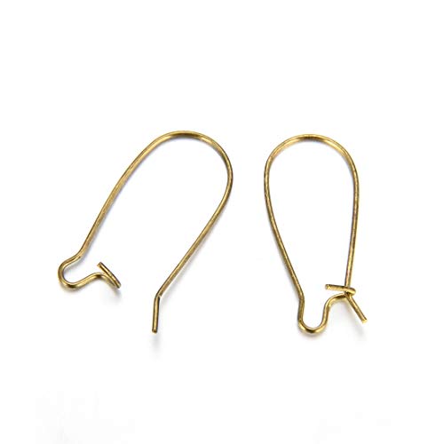 Adabele 50pcs Hypoallergenic Earring Hooks Kidney Ear Wire 25mm Long Antique Bronze Plated Brass for DIY Craft Earrings Jewelry Making CF46-25 - color: Antique Bronze, size: 25mm (1") - 50pcs