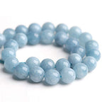 Natural Stone Beads Aquamarine 8mm Polished Round Smooth Gemstone Beads for Jewelry Making 15 Inch(Aquamarine,8mm) - color: Aquamarine, size: 8mm