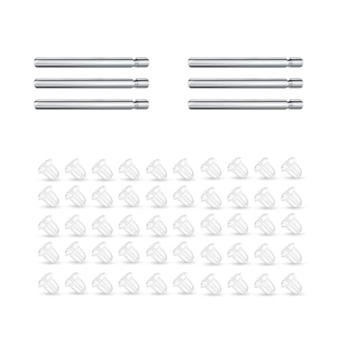 6pcs 20G Pure Titanium Earring Posts Pins Hypoallergenic Nickel Free Piercing Earrings Findings for Women Men Sensitive Ears 12mm - color: 6pcs 12mm 20G ear pin, size: 6PCS