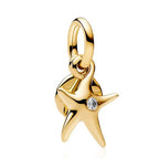 S925 Bead Dangle Charms for Bracelets Necklaces, Compatible with Pandora, Jewelry Making - style: Starfish Charms Split 14K Gold Plated