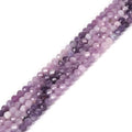 3mm Lepidolite Lithium Mica Faceted Gemstone Round Loose Beads Strand 15.5-16" DIY Jewelry Making - color: Lepidolite Lithium Mica