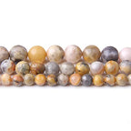 Natural Stone 6mm Crazy Agate Smooth Round Loose Beads Energy Gemstone DIY for Jewelry Making Bracelet Necklace 1 Strand 15" - color: Crazy Agate, size: 6mm