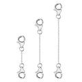 Necklace Extender White Gold Plated Brass Chain Extenders Extension for Necklace Bracelet Anklet（1 2 3 inch） - color: B-White Gold