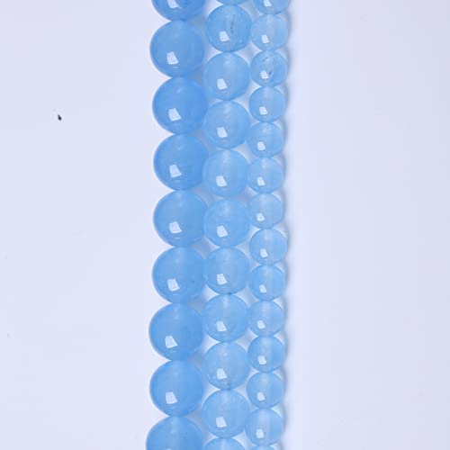 8MM Blue Chalcedony Round Loose Beads Natural Gem Beads Crystal Energy Stone Beads for Jewelry Making DIY Bracelet Necklace - color: Blue Chalcedony, size: 8MM