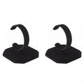 lasenersm 2 Pieces Watch Display Stand Rack Velvet Wrist Watch Display Holder C Type Bracelet Display Rack Stand Watch Holder Stand Jewelry Display Stand, Black