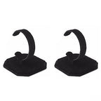 lasenersm 2 Pieces Watch Display Stand Rack Velvet Wrist Watch Display Holder C Type Bracelet Display Rack Stand Watch Holder Stand Jewelry Display Stand, Black