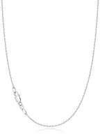 Jewlpire 18k Gold Plated 925 Sterling Silver Chain Necklace for Women, 1.1mm Cable Chains Necklace Thin & Dainty & Sturdy Women's Chain Necklaces, 14/16/17/18/20/22/24 Inches - color: 925 Sterling Silver, size: 18 Inch (Women's Average Length)