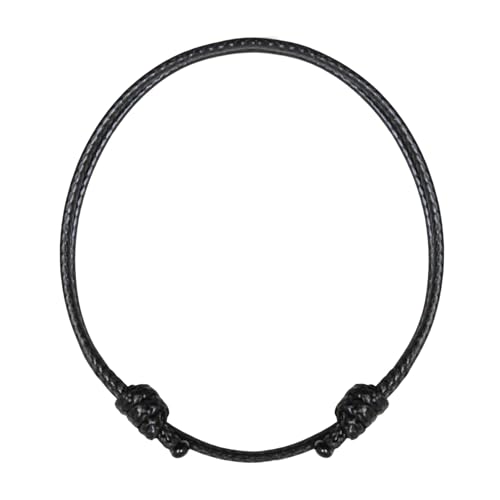 Luck Strings Adjustable Wax Nylon Cord Bracelet for Men Women Adult - Vegan Leather String | Unisex Waterproof Nautical & Surfer Style Friendship Gift, Minimalist - color: Black