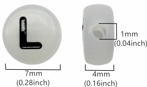 200PCS Letter Beads Glow in The Dark 4x7mm Acrylic Alphabet Letter L Beads for Jewelry Making Bracelet - color: L-200PCS