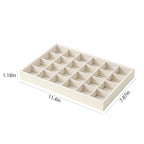 Stackable Jewelry Organizer Tray For Drawers,White Leather Small Earring Storage Tray,Bracelet And Necklace Display Box,Jewelry Ring Display Case (Creamy White 24 Grids) - style: Creamy White 24 Grids