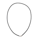ELLITE Wide Alloy Black Rubber Cord Rope Necklace Chain(18-24 Inch) with Stainless Steel Lobster Clasp
