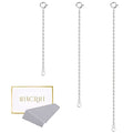 ALEXCRAFT White Gold Necklace Extenders 925 Sterling Silver Necklace Bracelet Ankle Extender Chain Extension for Jewelry Making（2 3 4 inch） - style: White Gold-Rectangle Tag