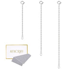 ALEXCRAFT White Gold Necklace Extenders 925 Sterling Silver Necklace Bracelet Ankle Extender Chain Extension for Jewelry Making（2 3 4 inch） - style: White Gold-Rectangle Tag