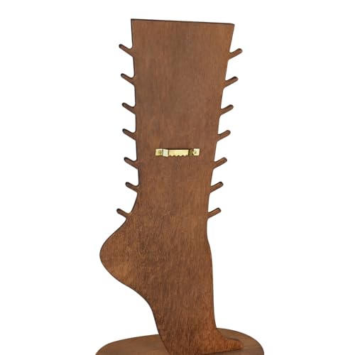 MOOCA 2 Pcs Set Two-Way Tabletop or Wall-Mountable Jewelry Display Natural Wood Foot-Shaped Bracelet Display, Anklets Display Storage, Wood Sturdy Base, Brown Color - color: Brown