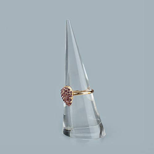 2 Pcs Clear Cone Shape Acrylic Ring Display Holder Finger Ring Stand Jewelry Display Support Ring Showing Organizer