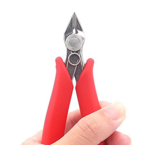 Flush Cutters Pliers 5 Inch Precision Side Cutter Small Wire Cutting Pliers Sprue Cutter for Plastic Model jewelry Making, 4 Pack