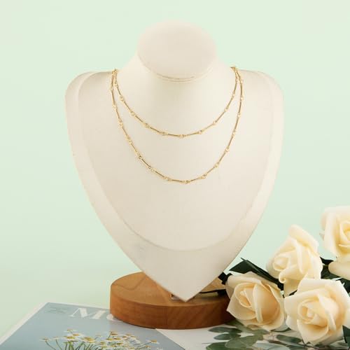 KYUNHOO 5 Meters Gold Plated Jewelry Making Chains on Spool Embossed Stick Chain Links Thin Craft Chain Stainless Steel Gold Chain for Handcraft DIY - color: Stick Gold