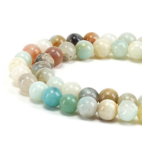 Cherry Tree Collection | 100PCS Gemstone Round Beads for Jewelry Making | Includes Storage Box, Elastic String, and Needles - color: amazonite multi, size: 6mm