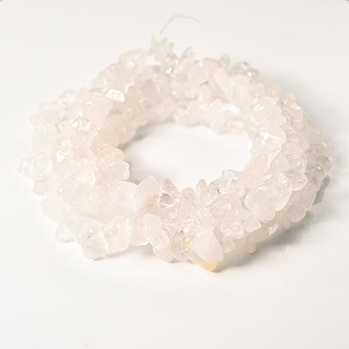 5-8mm 34 inches Natural Crystal Stone Beads for Jewelry Making Tumbled Drilled Irregular Gravel Gemstones Chips Stone Beads by Strand (Clear Crystal Quartz) - color: Clear Crystal Quartz
