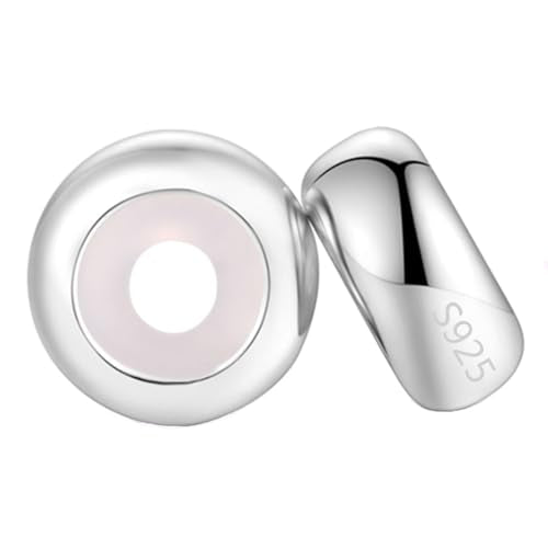 Clip Stopper Charms Sterling Silver Rondelle Spacer Bead for Bracelets (Silver) - color: Silver